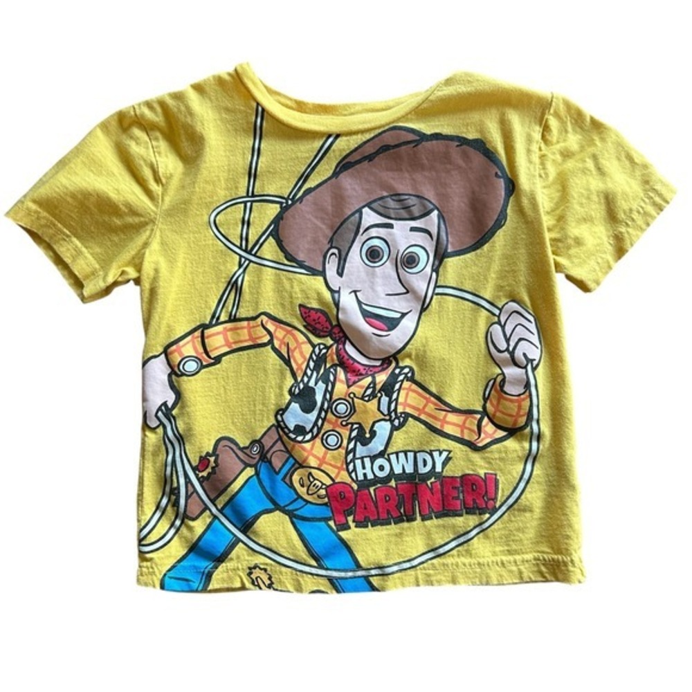 Disney Pixar Toy Story Woody Howdy Partner Boys Size 6 Yellow Graphic T Shirt